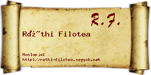 Réthi Filotea névjegykártya